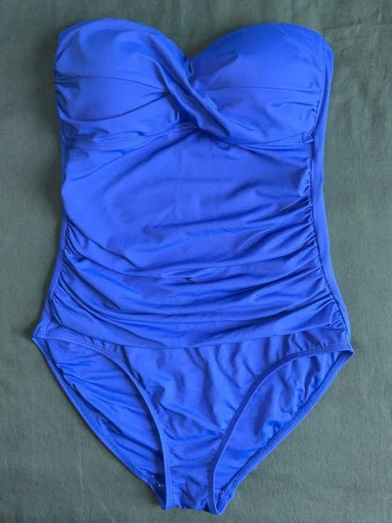 Anne Cole Royal Twist Front Strapless One Piece Swimsuit - Picture 3 of 6